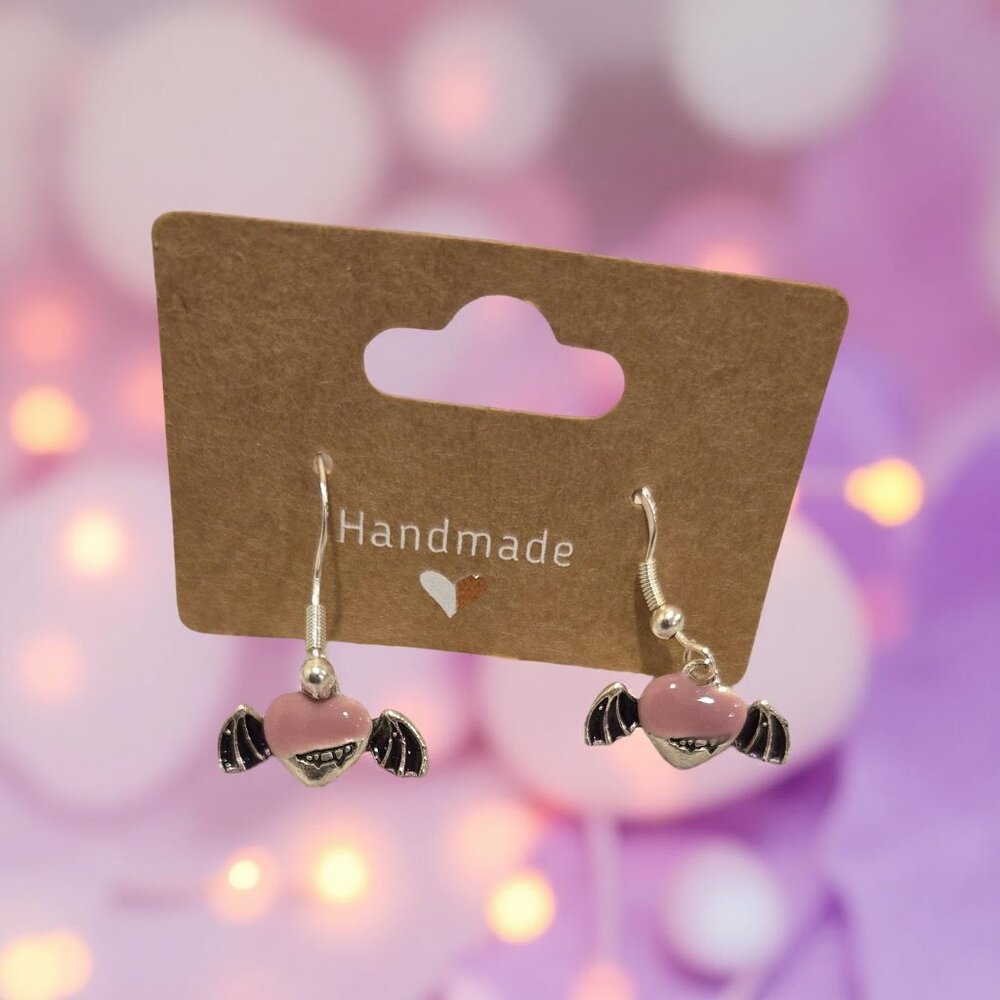 VAMPIRE BAT EARRINGS W HOOK STYLE